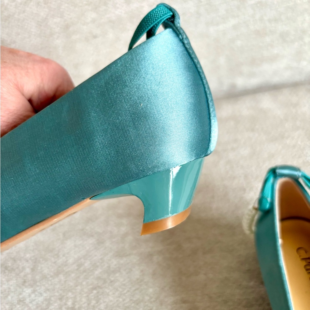 NWT C. Paravano blue satin flats - Picture 9 of 13